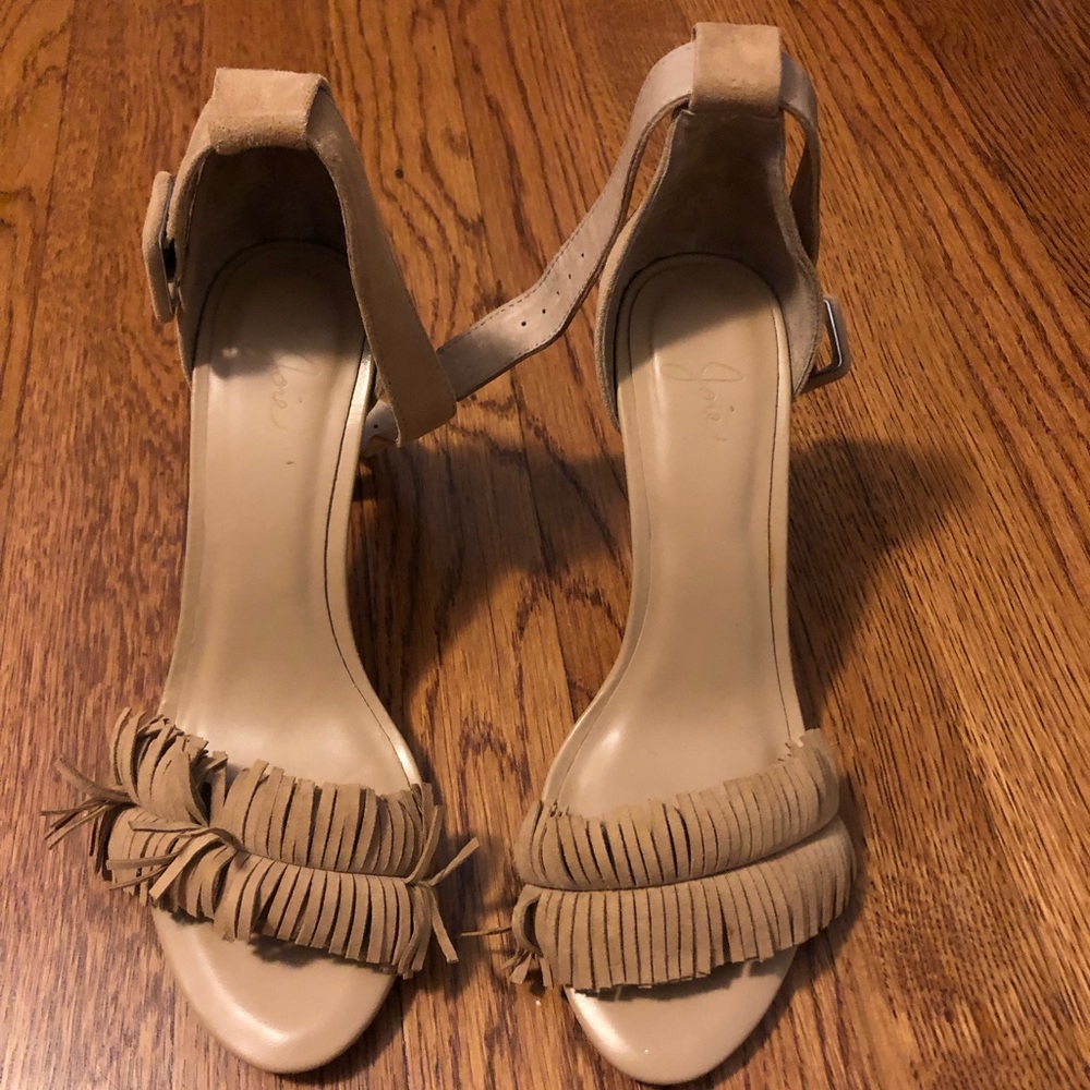 Joie Suede Fringe Heels